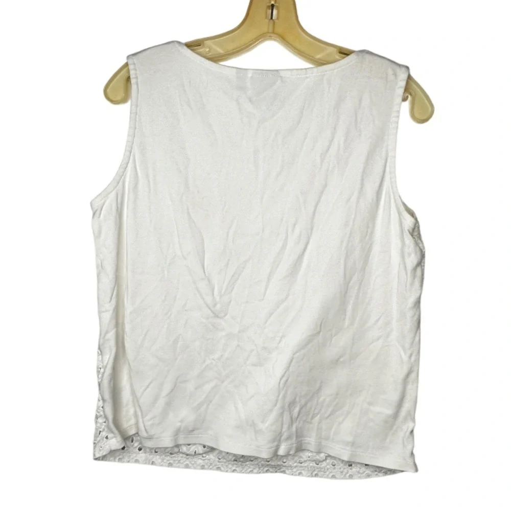 Rafaella White Cotton‎ Top - Picture 4 of 6